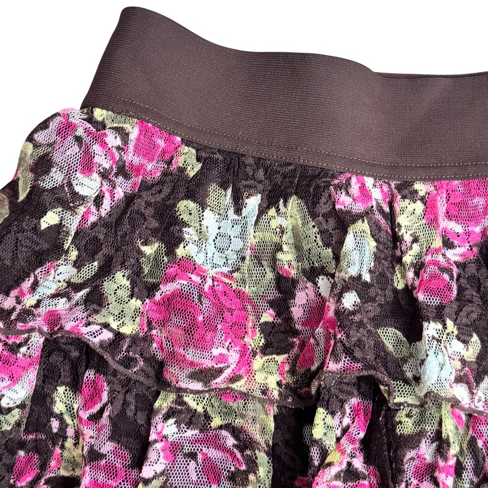Justice Girls Skirt Skort 6 Ruffle Floral Lace Leopard Dance Play Gym Set of 2 - Picture 5 of 8